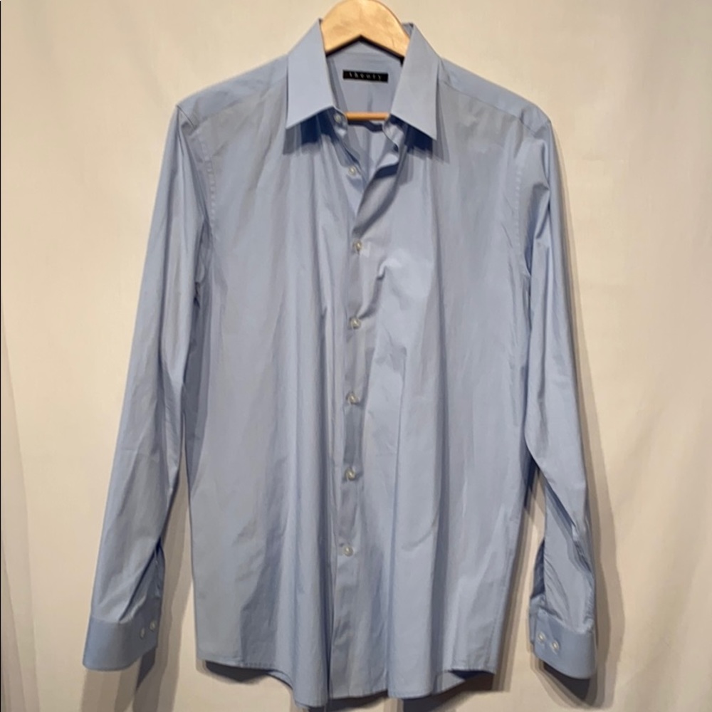 Theory Blue Button Up Dress Shirt Size 16R 32/33